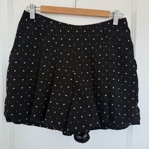 VERO MODA |  Black and White Pleated Mini Skater Skirt